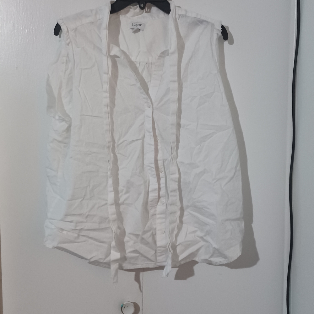 J. Crew Factory White Sleeveless Blouse